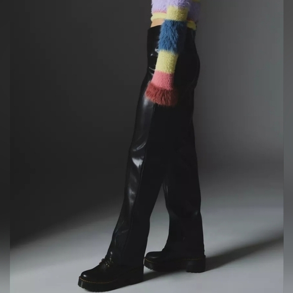Urban Outfitters Silence + Noise Sydney Faux Leather Moto Pants in Black NWT - Picture 6 of 13